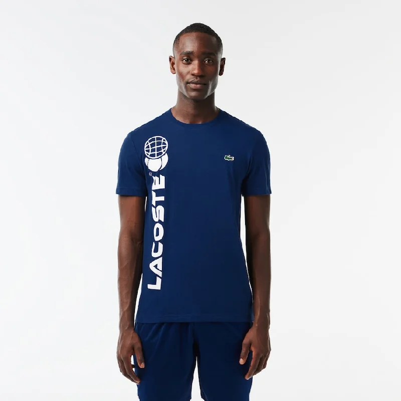 Lacoste Tennis x Daniil Medvedev Regular Fit T-shirt Navy Blue Sleek Men's Metallic