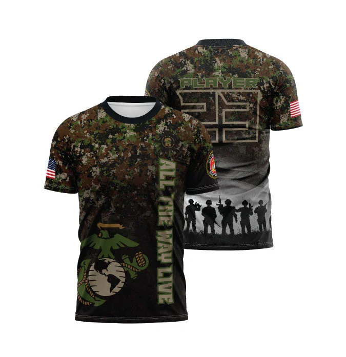 Armed Forces (Marines) Mens Full Dye Jersey Elegant Men's Formal 