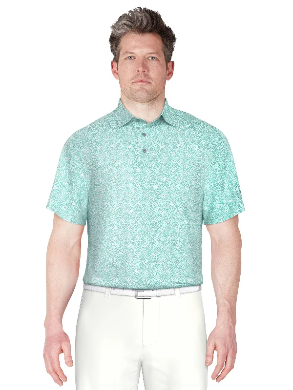 Men's Stretch Performance Confetti Geo Print Polo Dynamic Men's Glow