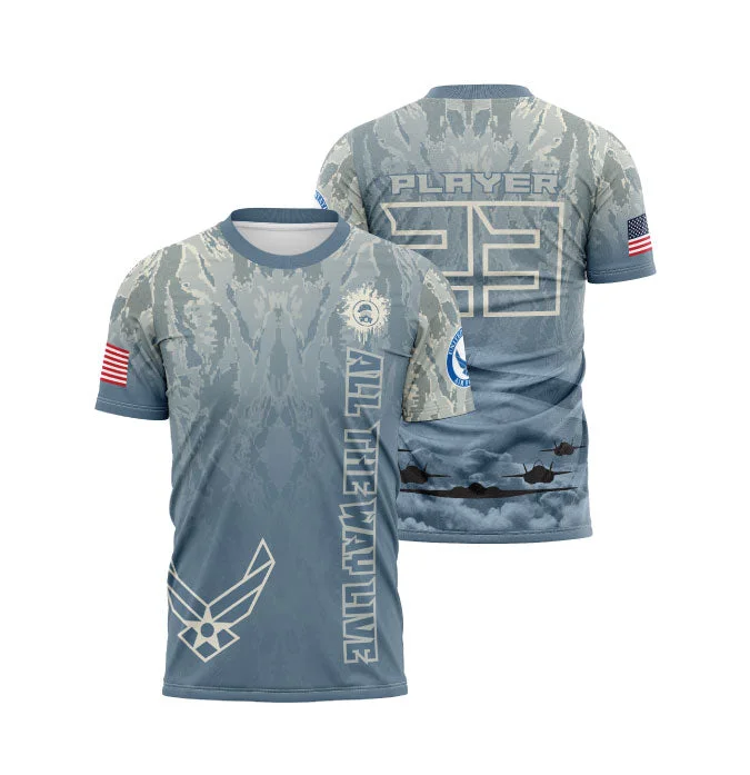 Armed Forces (Air Force) Mens Full Dye Jersey Preppy Men's College