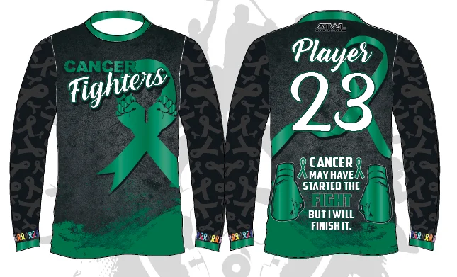 Cancer Fighters Long Sleeve Jersey Cool Men's Distressed