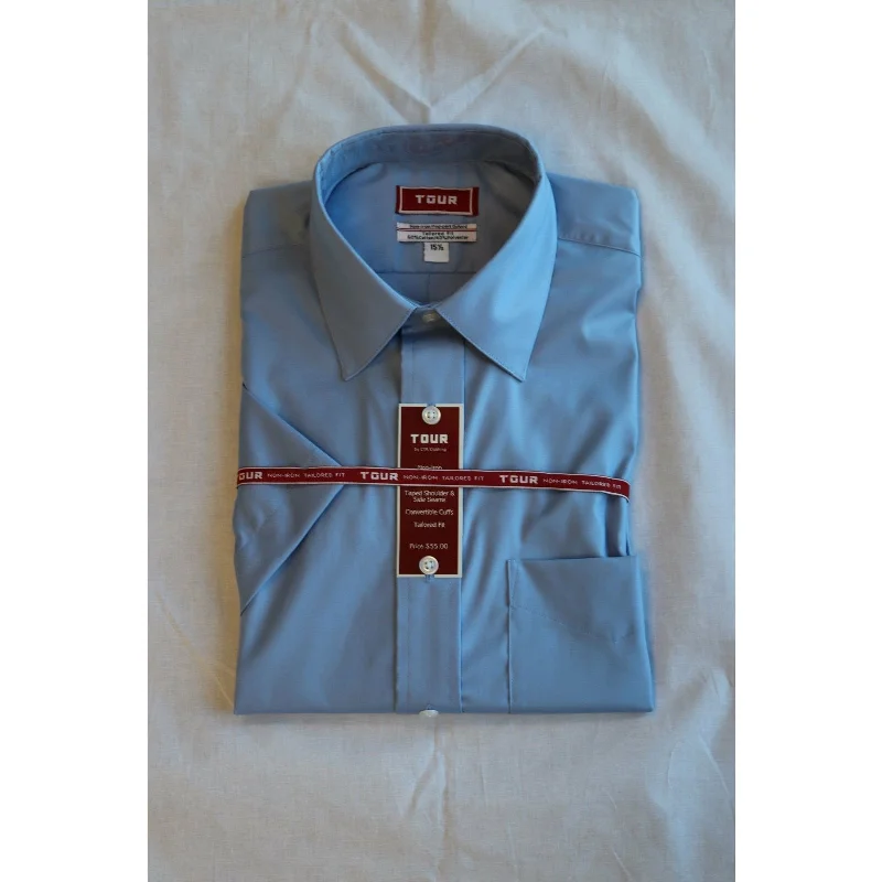 Light Blue Tour/Athletic Fit Dress Shirt Bold Men's Statement