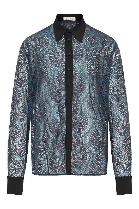 Fete Lace Shirt Grey Modern Men's 