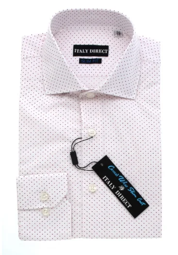 White Polka Dotted Slim Fit Casual Shirt Sporty Men's Tennis