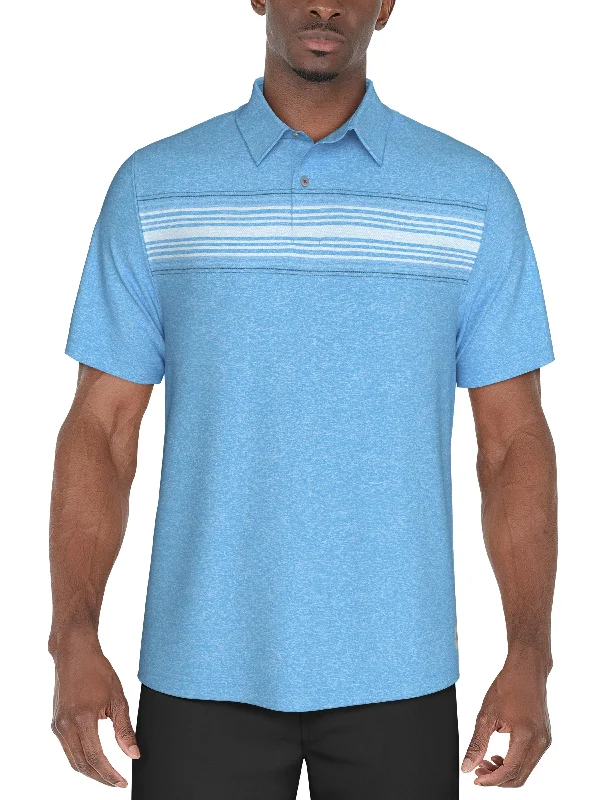 Men's Chest Stripe Golf Polo Earthy Men's Hemp