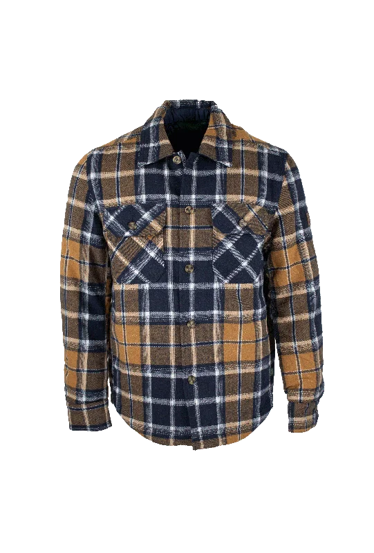 MJ001 - Men's Check Padded Overshirt - MUSTARD Confident Men's High