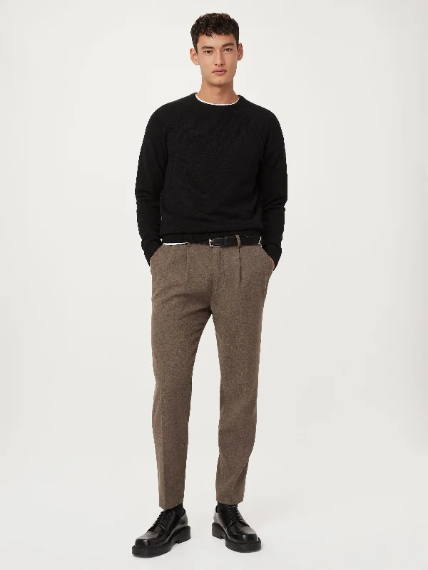 The Jamie Wool Pleated Pant in Brown Traditional Men's Country