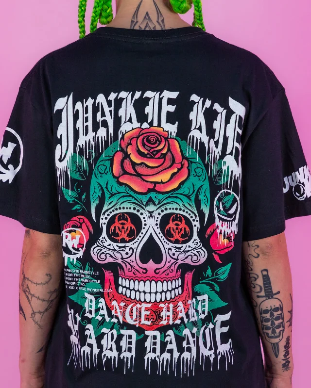 Junkie Kid x Rave Wonderland Rose and Skull Limited Tee Gym