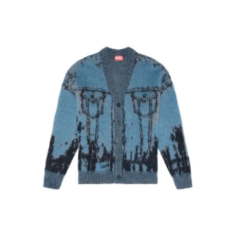 Diesel K-petalo Knitwear Black/Blue Modern Men's 