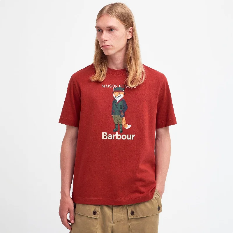 Barbour x Maison Kitsuné Beaufort Fox T-Shirt Burnt Henna Luxurious Men's High