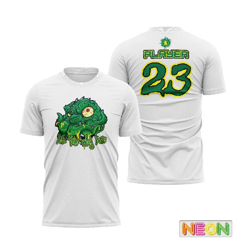 Crazy Ballz Mens White Sub Dye Jersey CTHULHU Modern Men's Geometric