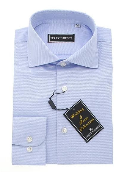 Blue Striped Classic Fit Dress Shirt Laid