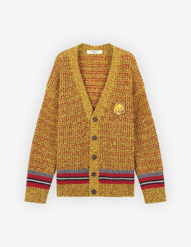 Bold Fox Head Crafty Comfort Cardigan Mustard Melange Monochromatic Office Style