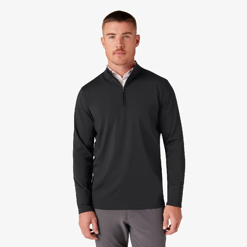 Mizzen+Main Keeton Quarter Zip / Black Preppy Men's College