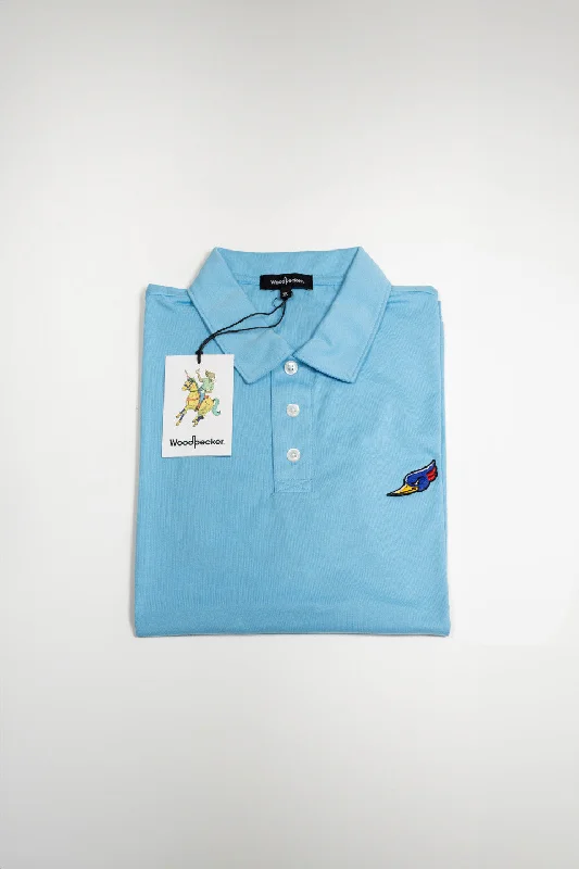 Men's Pima Cotton Polo Shirts Baby Blue Refined Men's European