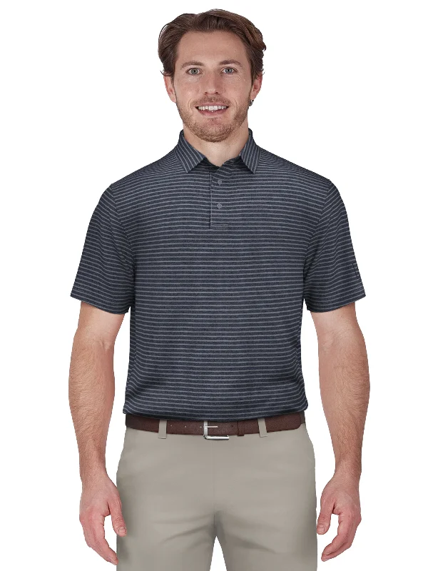 Men's Heather Feeder Stripe Golf Polo Elegant Men's Cashmere