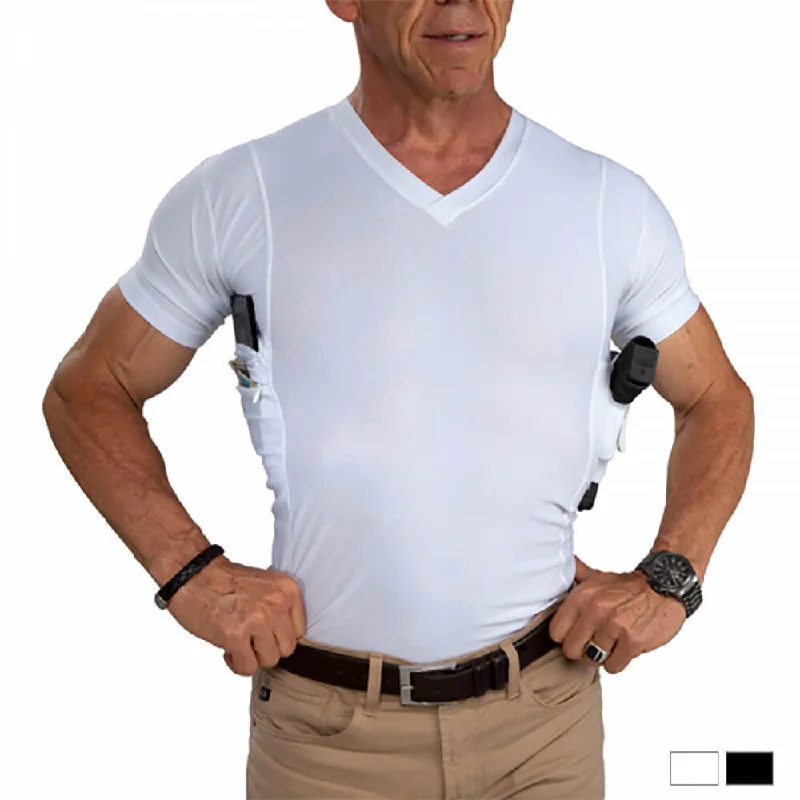 Mens Concealed Carry Executive V-Neck Tee Masculine Men's Thick