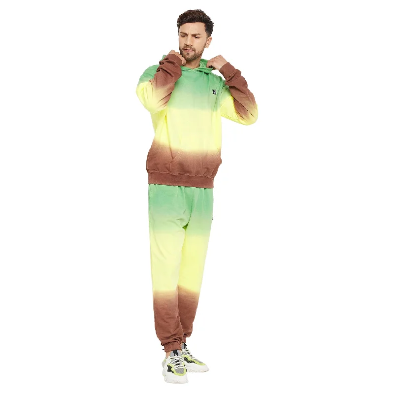 Tri Color Oversized Ombre Hoodie & Relaxed Fit Joggers Tracksuit Adventure