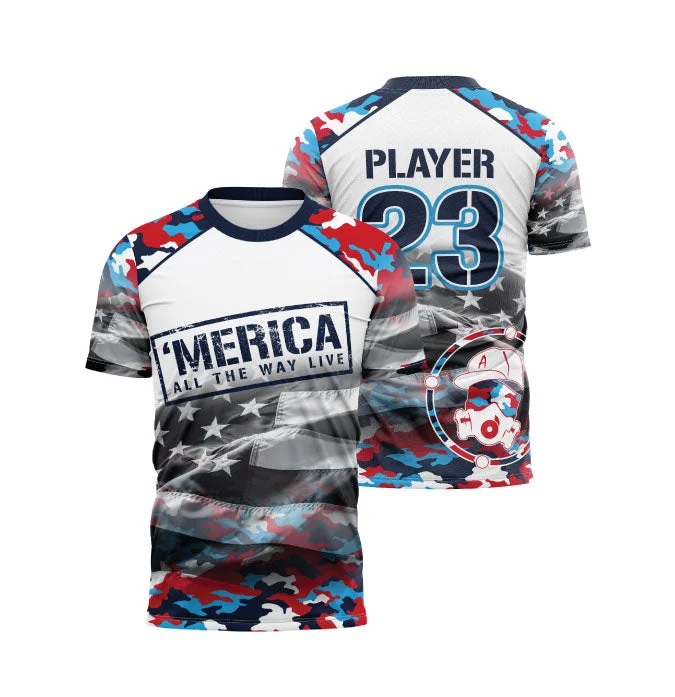 'MERICA Men's Full-Dye Jersey Casual Men's Loose