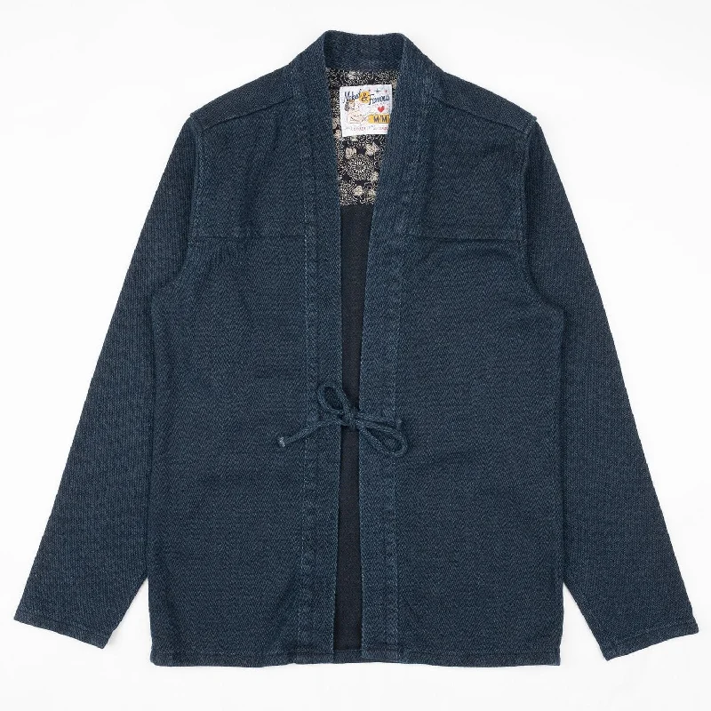 Naked & Famous - Kimono Shirt - Yagasuri Demin - Indigo Youthful Men's Pop