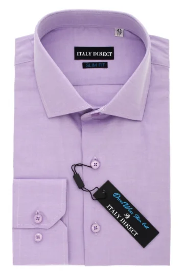 Purple Slim Fit Dress Shirt British Gentleman Style