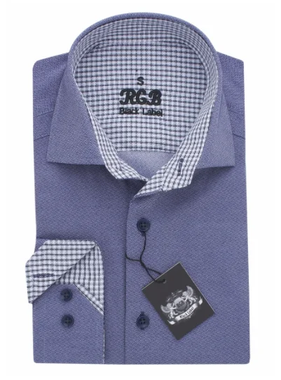 Blue RGB Sport Fit Casual Shirt Sharp Men's Italian