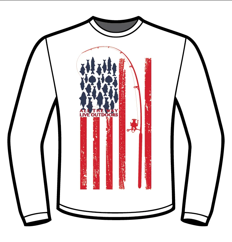 Fishing USA Long Sleeve White Sub Dye Shirt Relaxed Men's Australian 