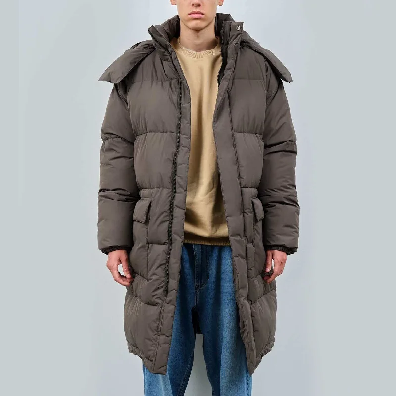 Brandford | Dark Taupe Extra-Padded Men's Puffer Coat Stylish Men's Neon