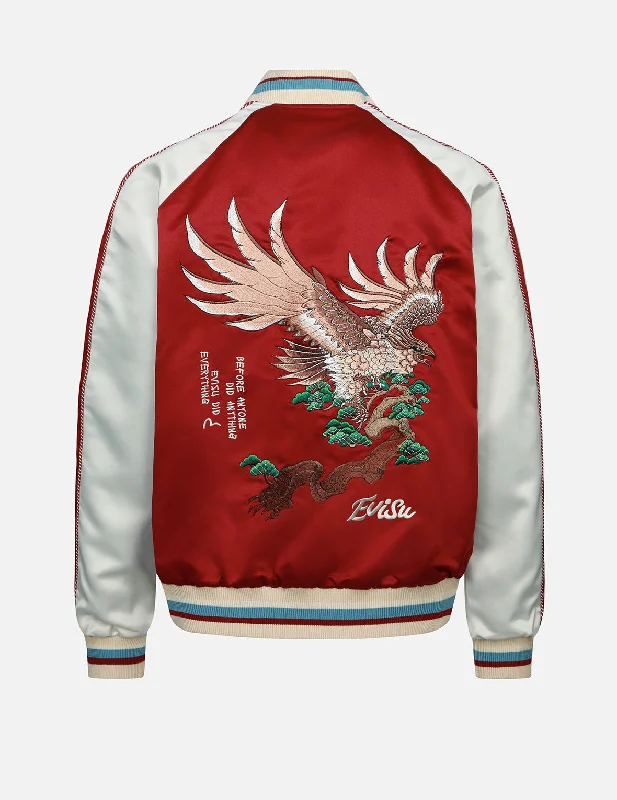 Eagle and Logo Embroidery Reversible Souvenir Jacket Classic Men's Pin