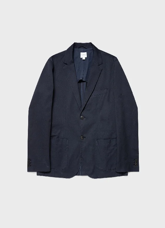 Men's Unstructured Blazer in Navy Practical Men's Quick