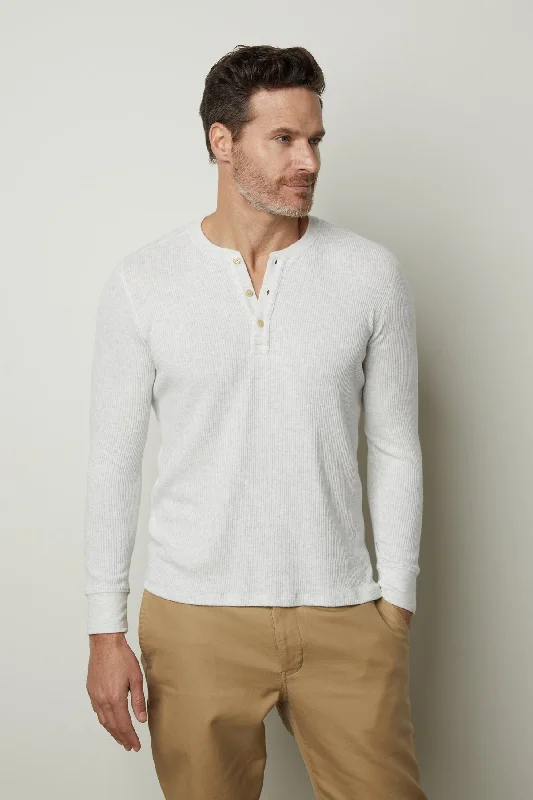 Velvet Anderson Rib Knit Henley / Ash Elegant Men's Formal 