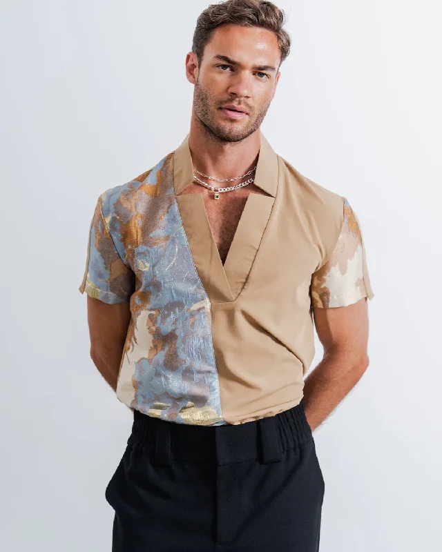 Star Neck Shirt Couture Artistic Men's Avant