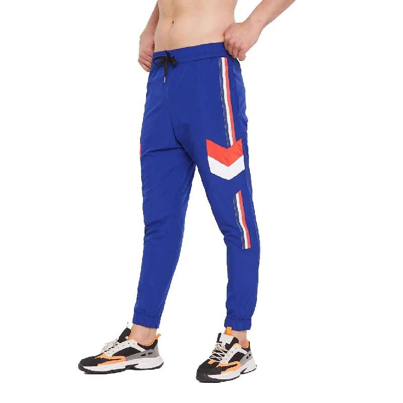 Royal Blue Nylon Taped Light weight Joggers Sophisticated Men's French