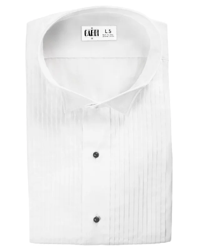 "Aldo" Kids White Wingtip Tuxedo Shirt Minimalist Men's Casual 