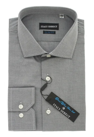 Grey Slim Fit Dress Shirt Streetwear Style