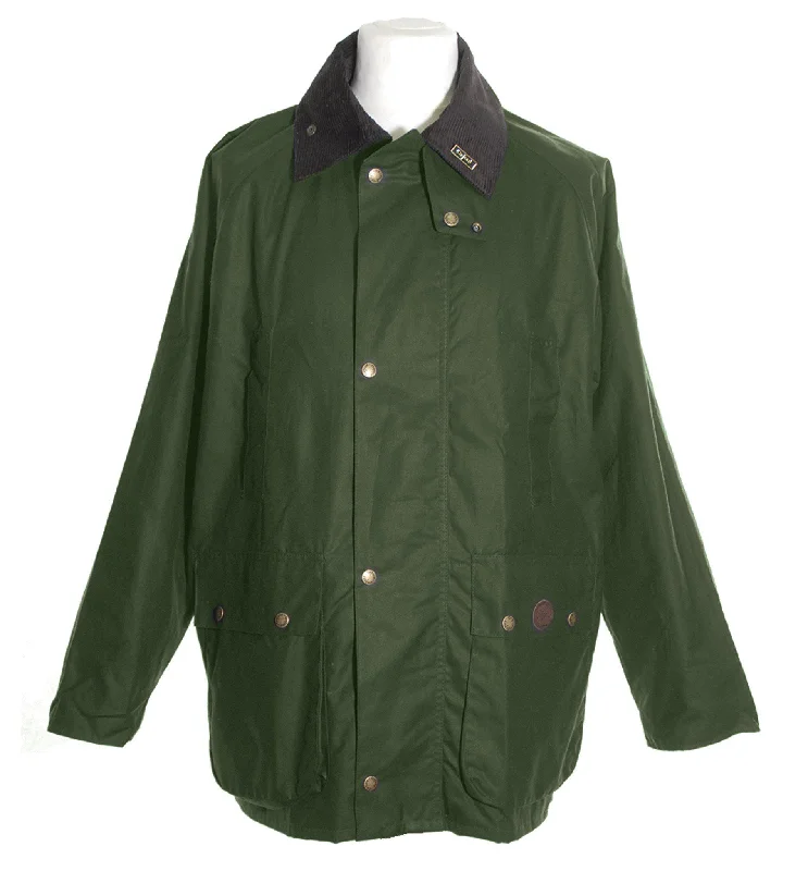 W10 - Burley Wax Jacket (Vented) - GREEN Polished Men's Silk