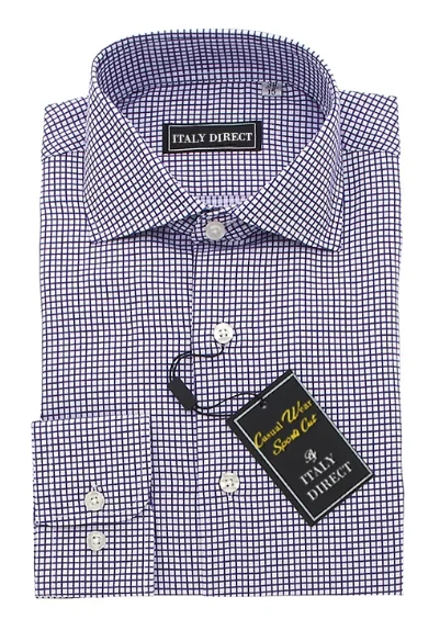 Navy Check Sport Fit Casual Shirt Sporty Men's Tennis