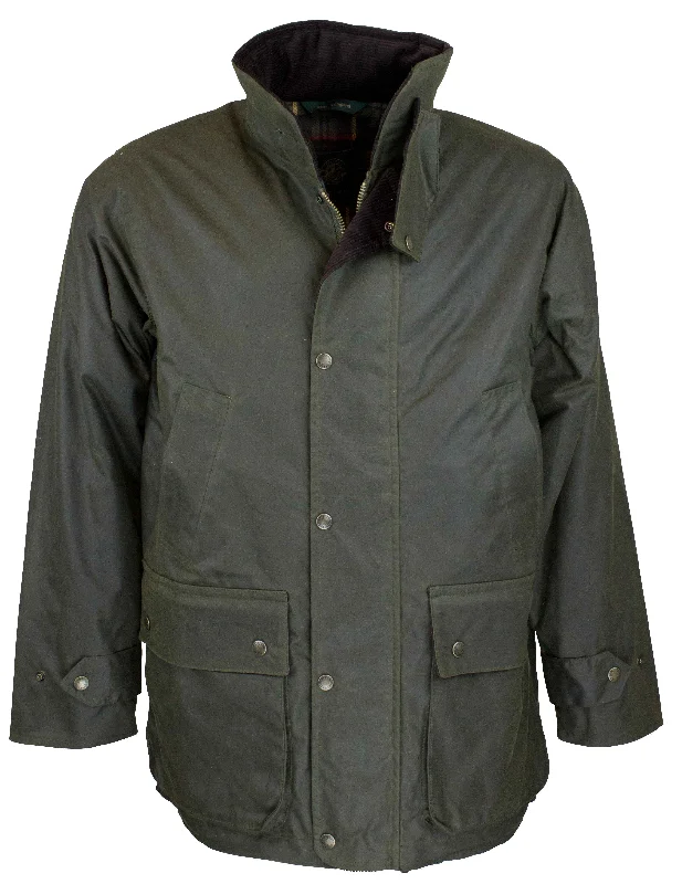 W05 - Men's Kingsbridge Padded Wax Antique Coat - GREEN Lumberjack