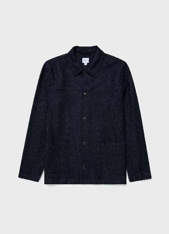 Men's Denim Chore Jacket in Selvedge Denim Practical Men's Quick