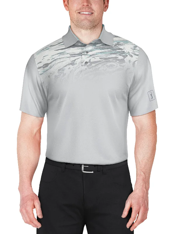 Men's Marble Ombre Print Golf Polo Traditional Men's Country