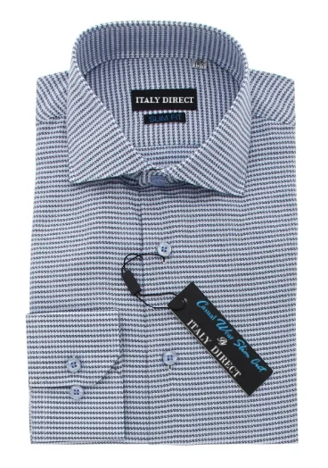 Blue Slim Fit Casual Shirt Practical Men's Quick