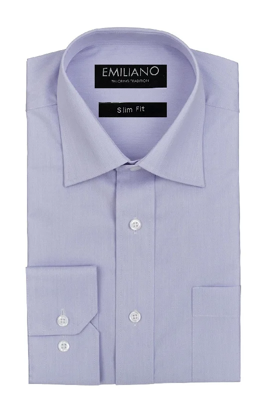 Emiliano Violet Twill Business Shirt Cclassic Men's Tweed