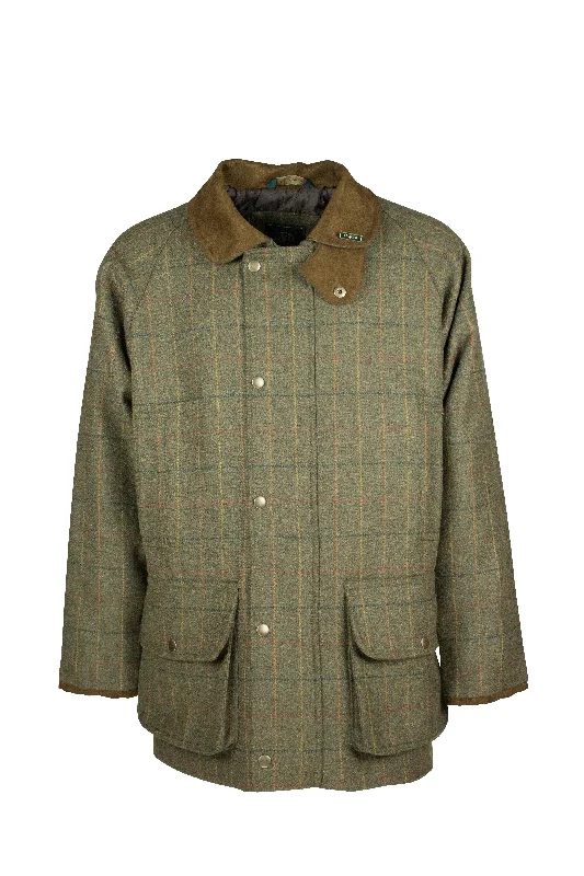 MT12 - Men's Braemer Shootong Coat- GREEN CHECK Dynamic Men's Moto