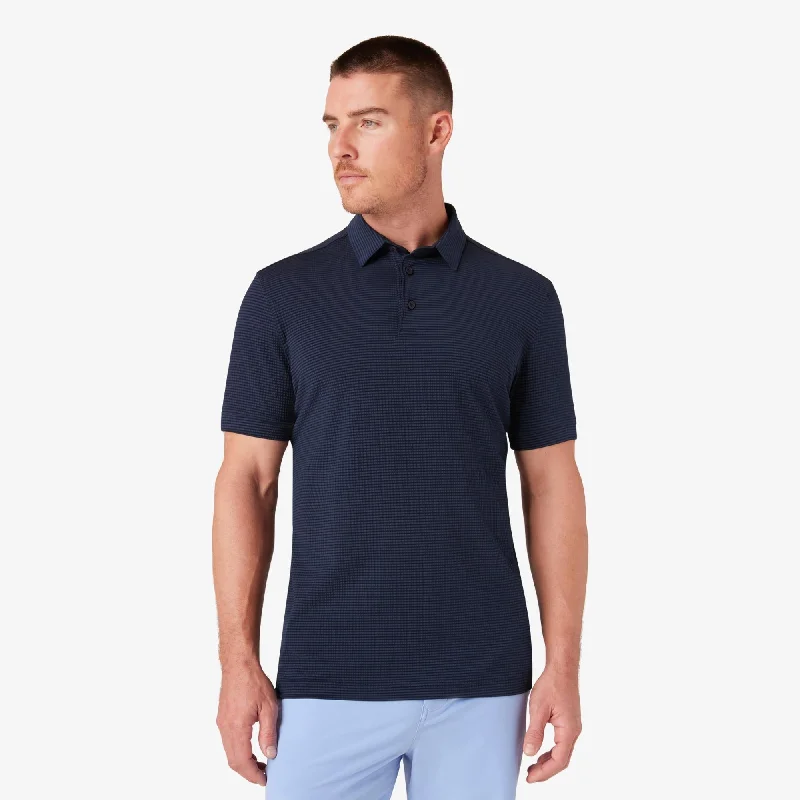 Mizzen+Main Copa Polo / Navy Solid Trendy Men's Oversized