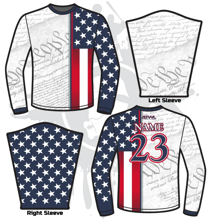 We The People Men's Full Dye Longsleeve Jersey Unique Men's Patch