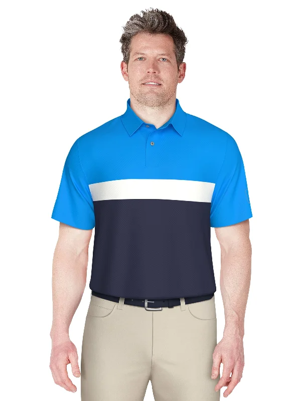 Men's Textured Color Block Golf Polo Masculine Men's 