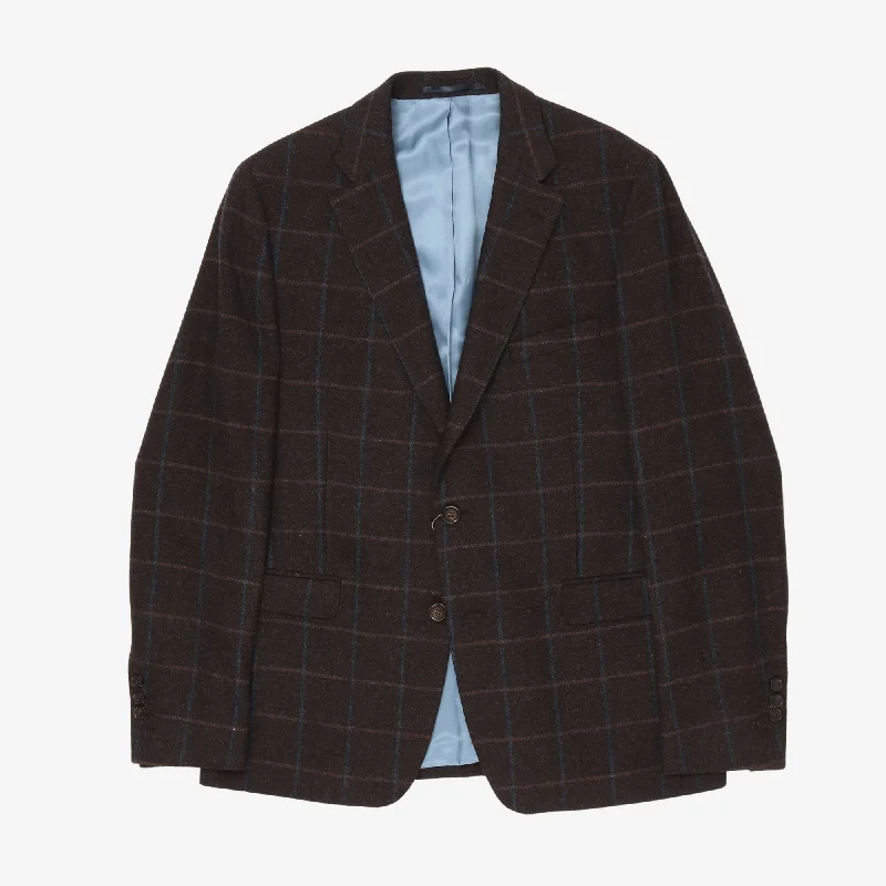 Wool Check Blazer Tailored