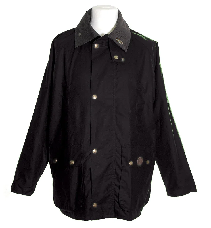 W10 - Burley Wax Jacket (Vented) - BLACK Trendy Men's Oversized