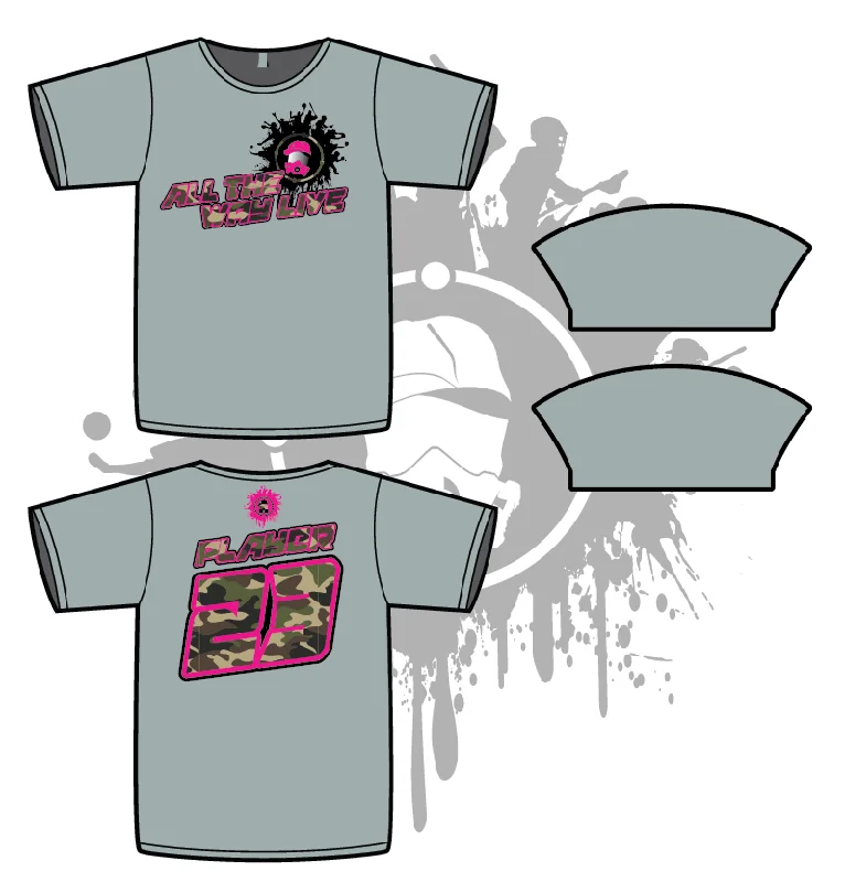 ALL THE WAY LIVE SPLASH MASK CAMO/NEON PINK on MEN'S GREY SUB DYE JERSEY Hip Men's Urban