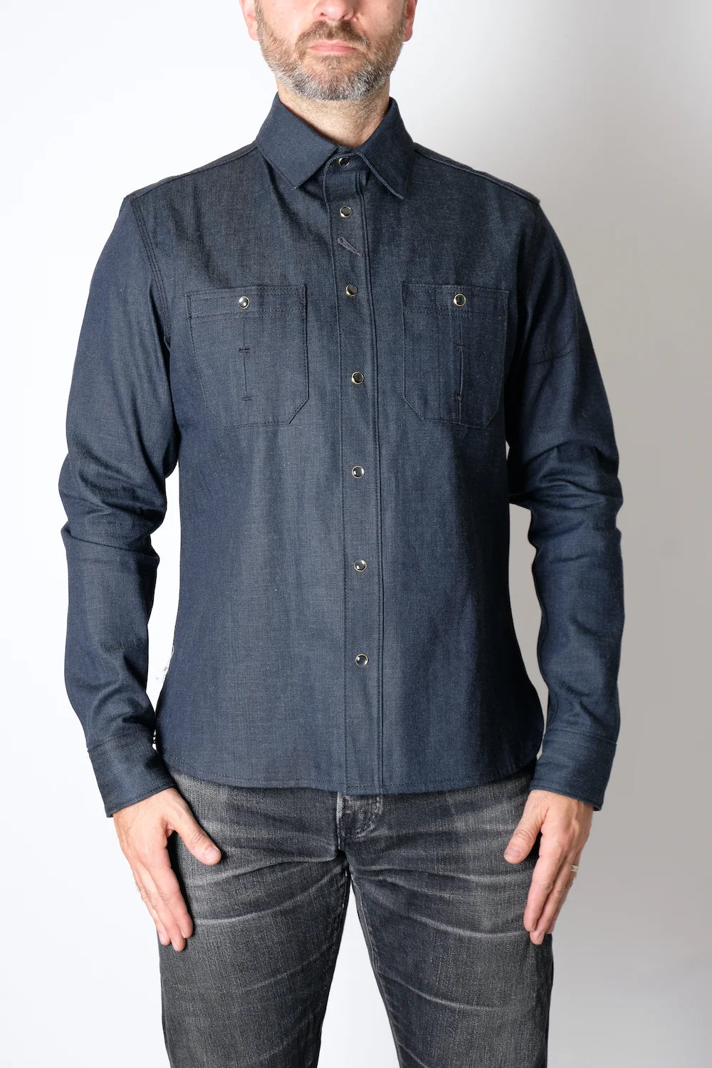 FITTED UNDRGROUND - CHELSEA Dark Indigo Selvedge Workshirt Confident Men's High